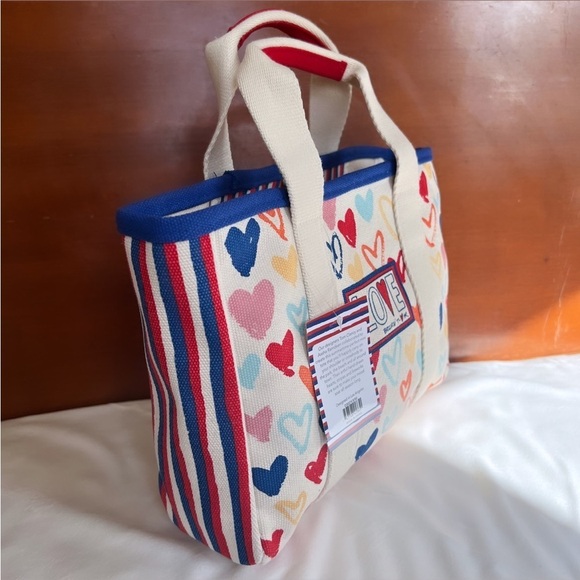 NWT BRIGHTON Red White And You Mini Canvas Tote / Crossbody Bag - Picture 8 of 16